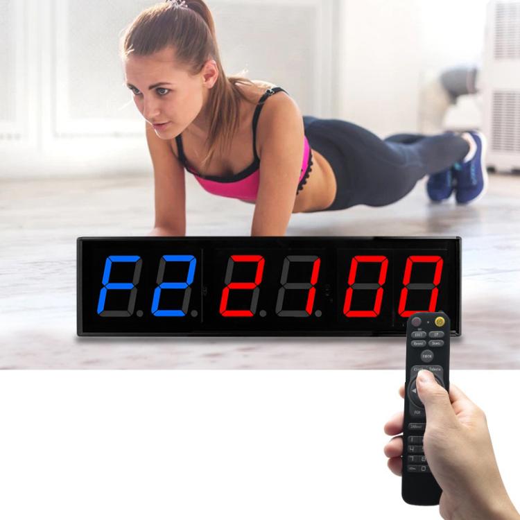 KYX--0040 4 inch 6-digit LED Sports Fitness Multi-function Timer, AU Plug, US Plug, EU Plug, UK Plug