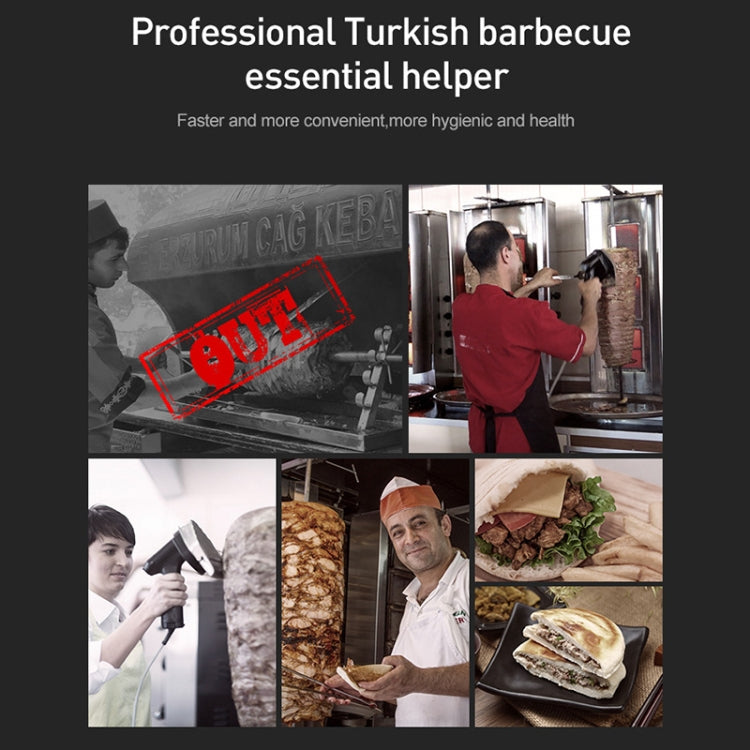 Portable Meat Slicer Electric Meat Cutter Turkish Barbecue Slicer, EU Plug, Black Red