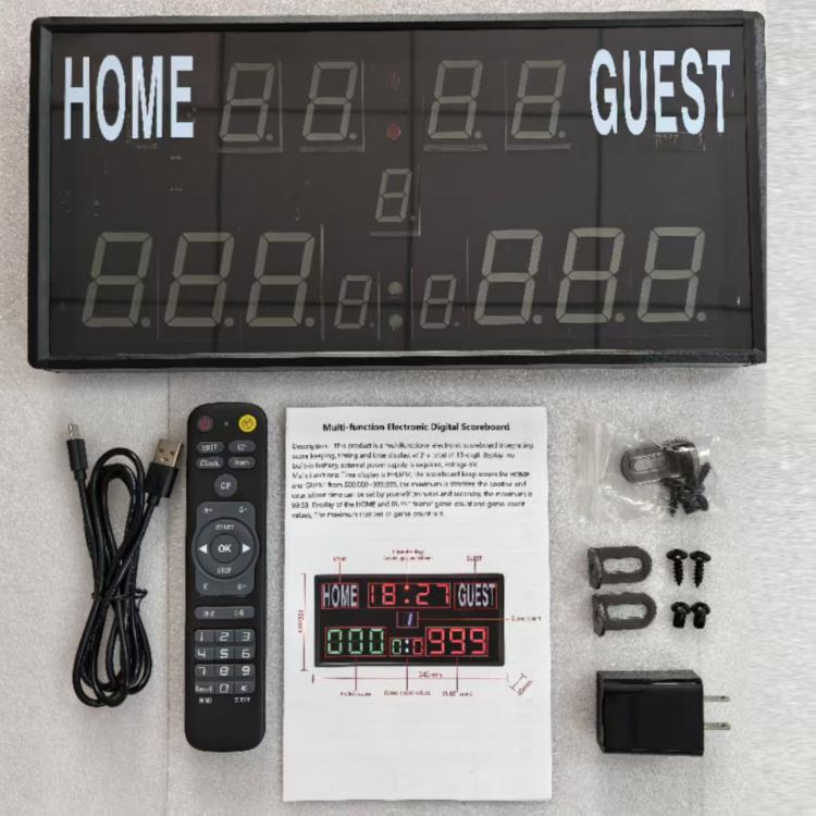 KYX--0030 13-digit LED Electronic Scoreboard Remote Control Multi-function Competition Timer, KYX--0030