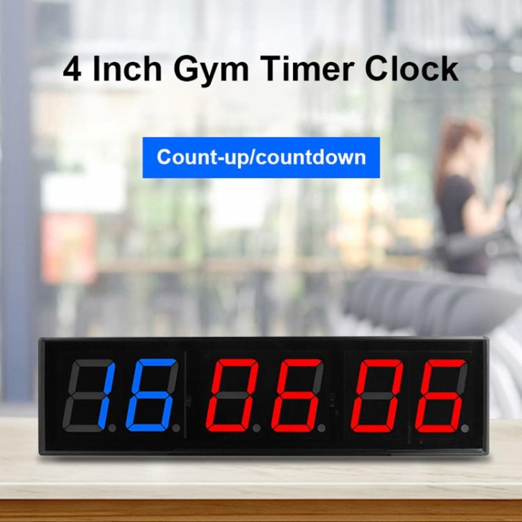 KYX--0040 4 inch 6-digit LED Sports Fitness Multi-function Timer, AU Plug, US Plug, EU Plug, UK Plug