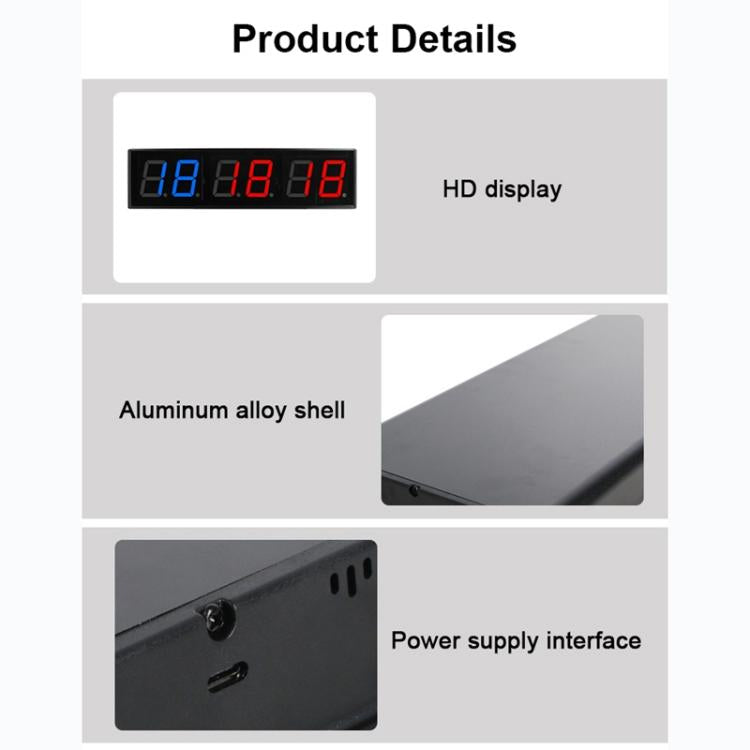 KYX--0040 4 inch 6-digit LED Sports Fitness Multi-function Timer, AU Plug, US Plug, EU Plug, UK Plug