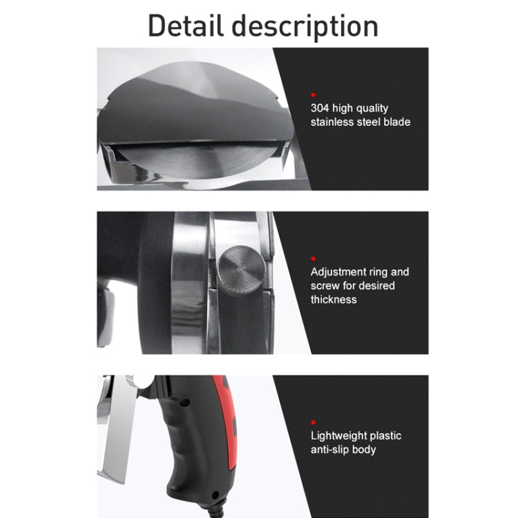 Portable Meat Slicer Electric Meat Cutter Turkish Barbecue Slicer, EU Plug, Black Red