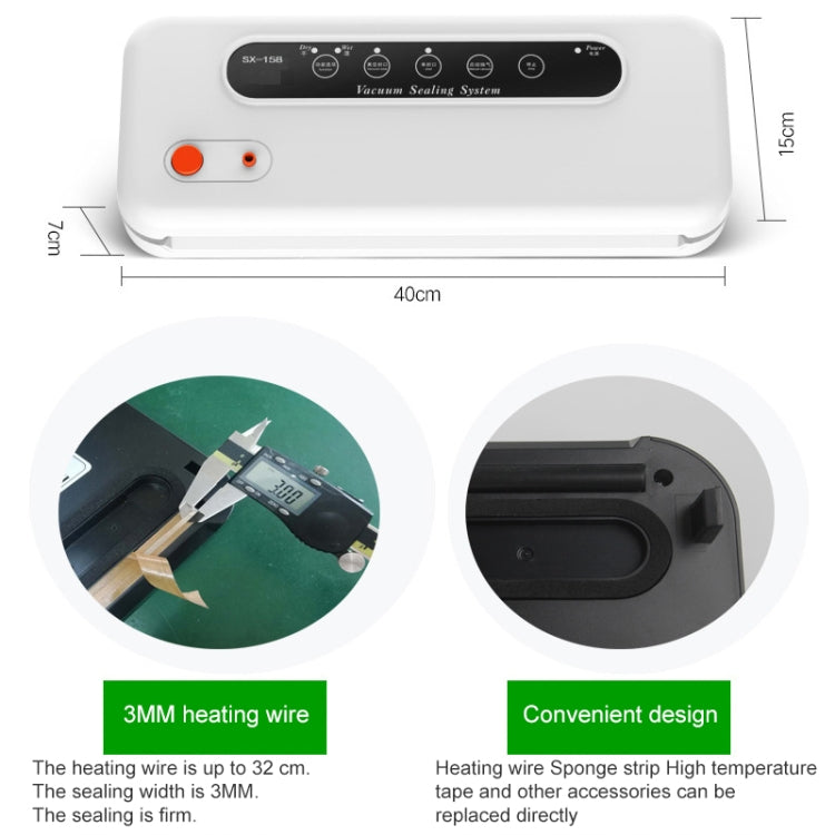 Household Commercial Food Vacuum Plastic Packaging Machine Sealer Closer Machine, EU Plug, Food EU Plug (White), Food EU Plug (Black)