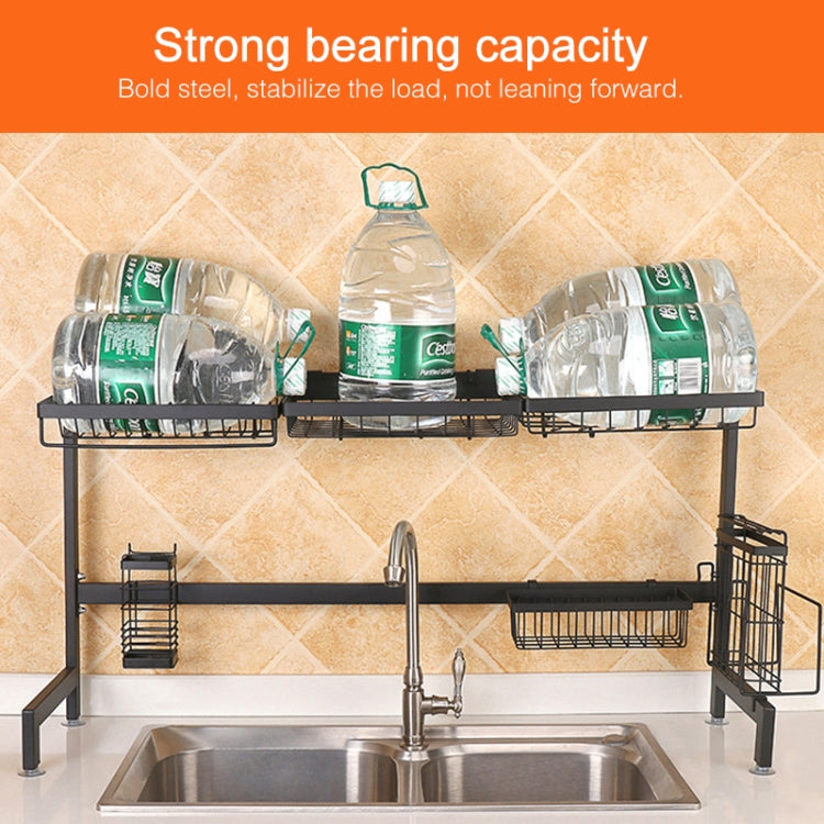 92cm Stainless Steel Kitchen Bowl Dish Fruit Basket Knife Chopping Block Chopsticks Drain Rack Storage Holder, Deluxe Version, 92cm Deluxe Version