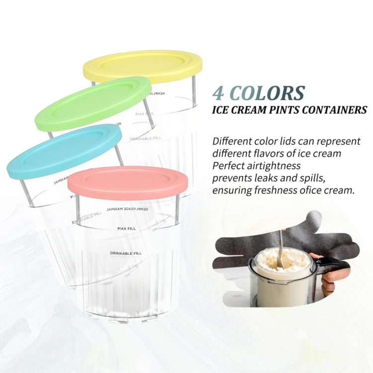 For Ninja Creami Deluxe NC500 / NC501 4pcs /Set 24Oz Ice Cream Containers