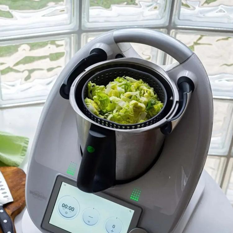 For Thermomix TM5/TM6 Salad Spinner & Storage Basket Rotating Vegetable Dryer